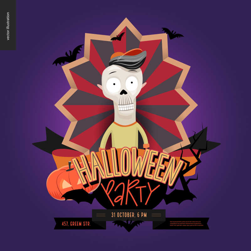 矢量的万圣节徽章插画