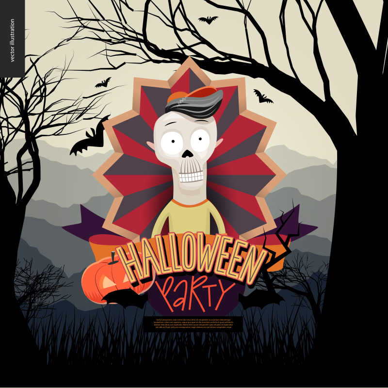 万圣节矢量人物徽章