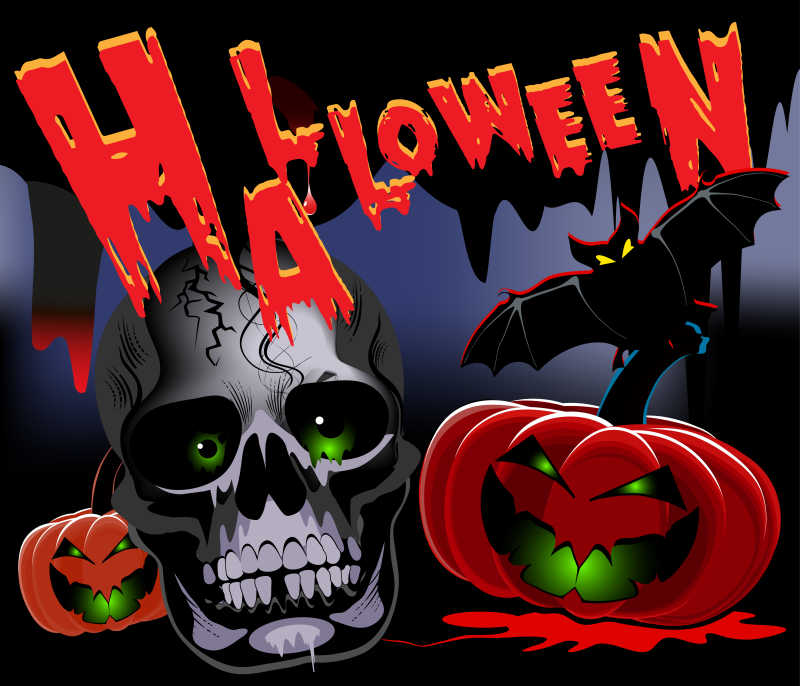 恐怖的万圣节南瓜背景