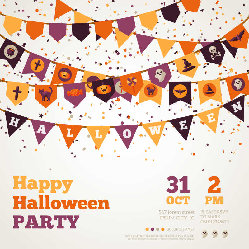 矢量庆祝万圣节的旗帜背景