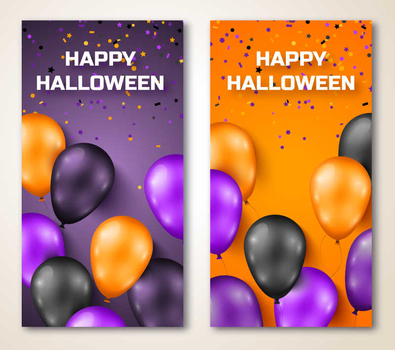 矢量垂直万圣节横幅设计