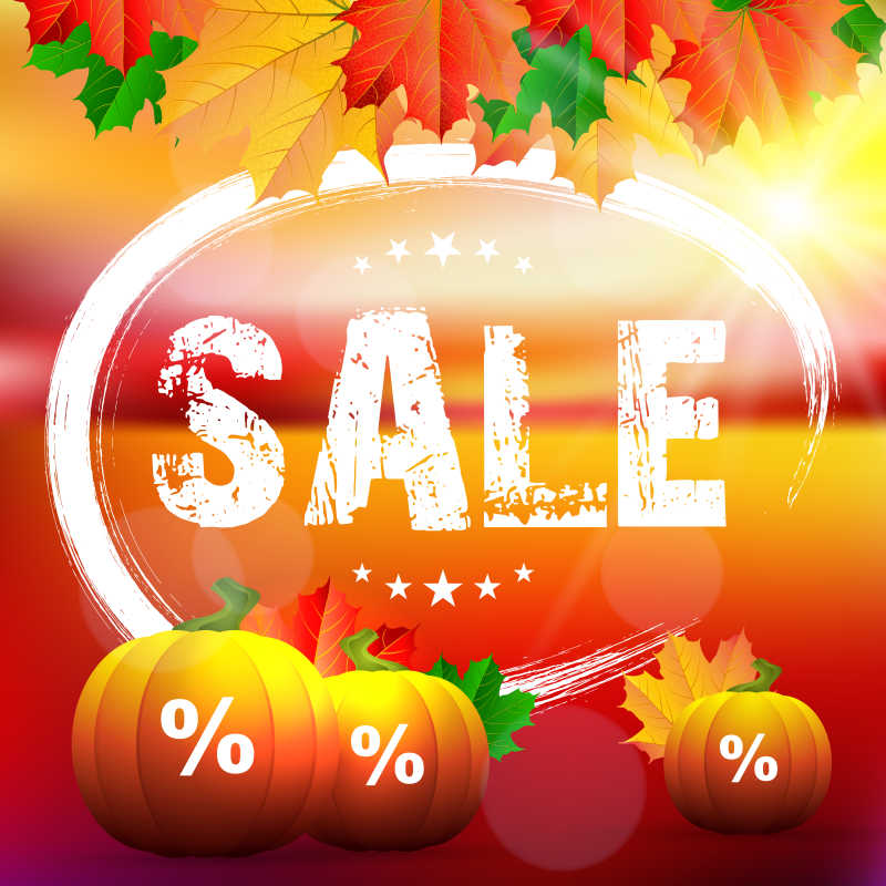 万圣节促销概念矢量卡通插图背景