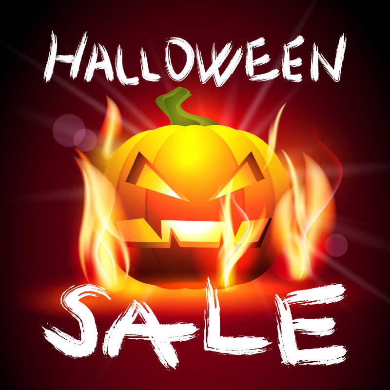  万圣节促销的矢量插图模板