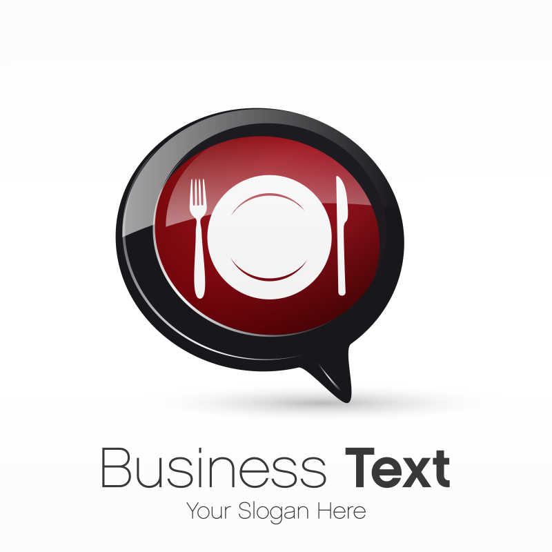 饮食公司的创意标志设计矢量图