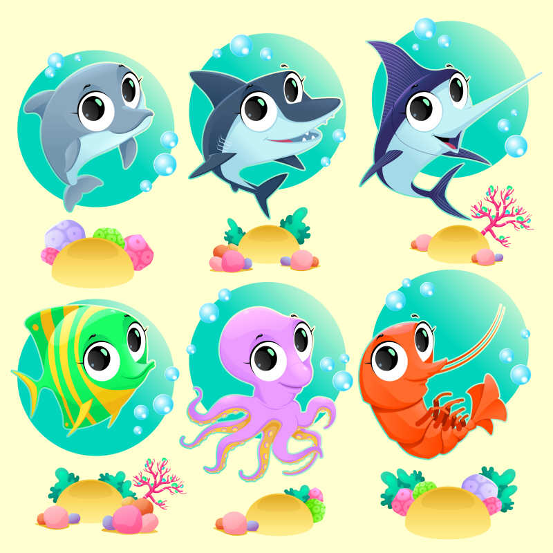 矢量的海洋生物