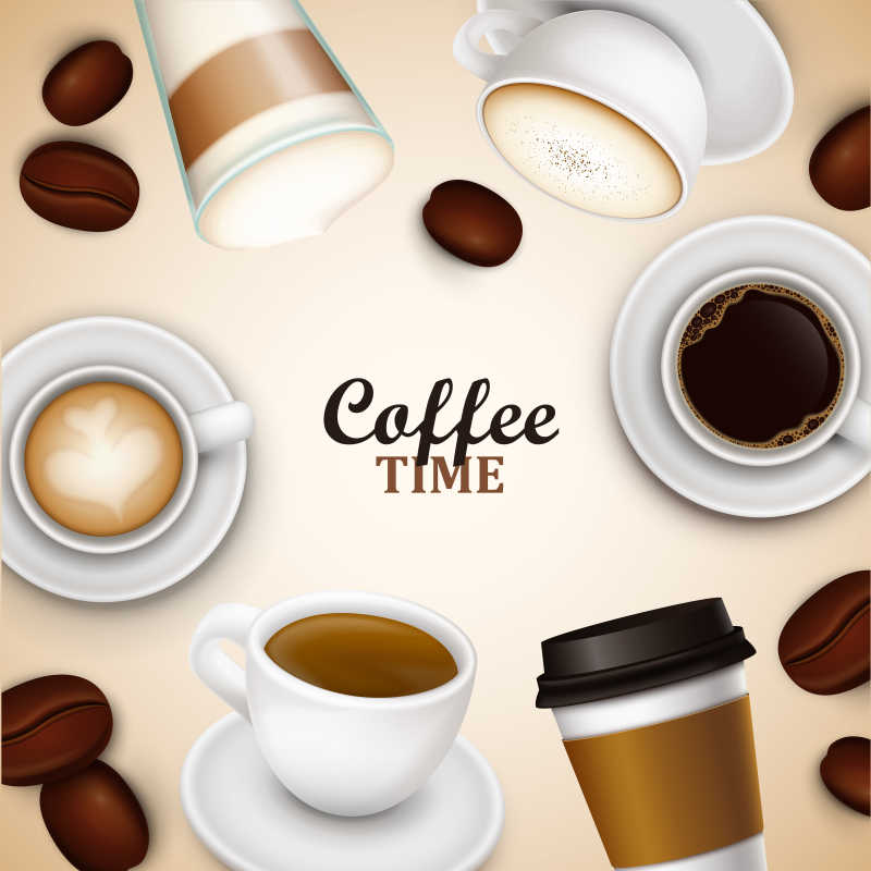 咖啡海报矢量模板