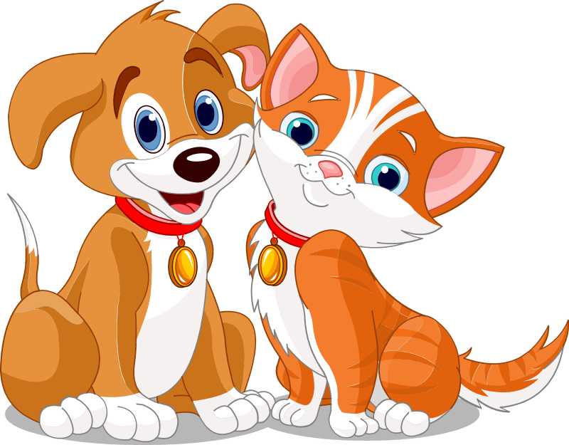 矢量卡通猫狗图片 矢量可爱的卡通小猫和小狗素材 高清图片 摄影照片 寻图免费打包下载