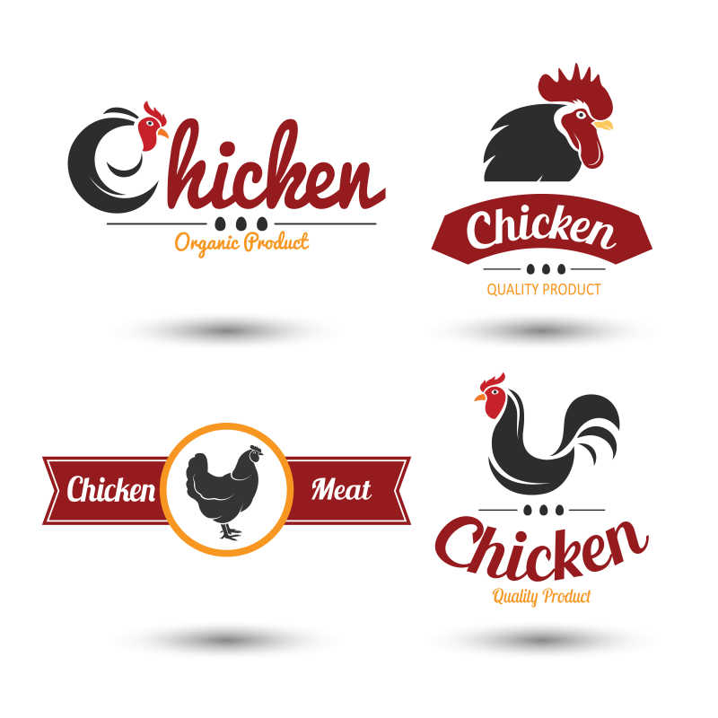 矢量鸡肉的创意图标设计