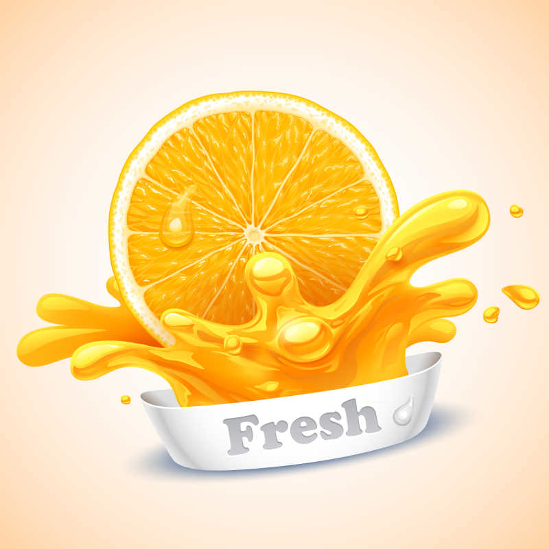 矢量的新鲜橙子汁背景