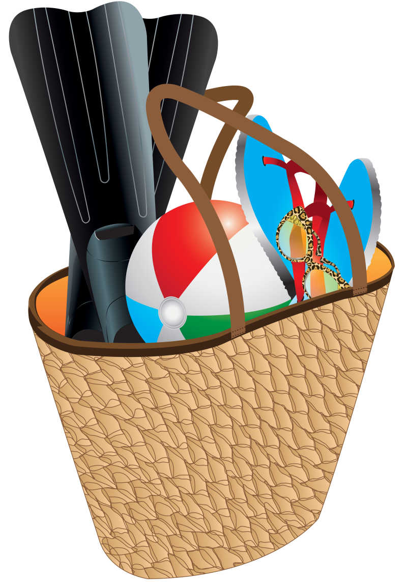 矢量海边度假的必需品