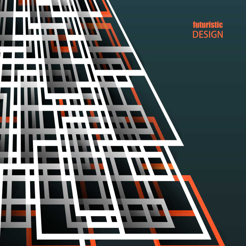 抽象的白色线框矢量背景