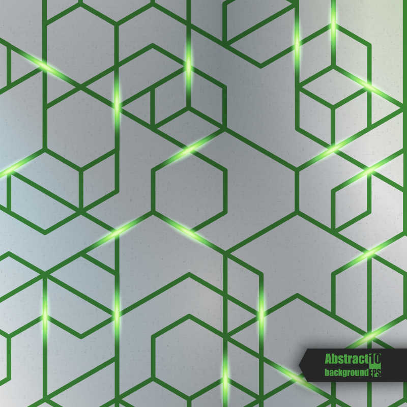 抽象的发光矢量线框