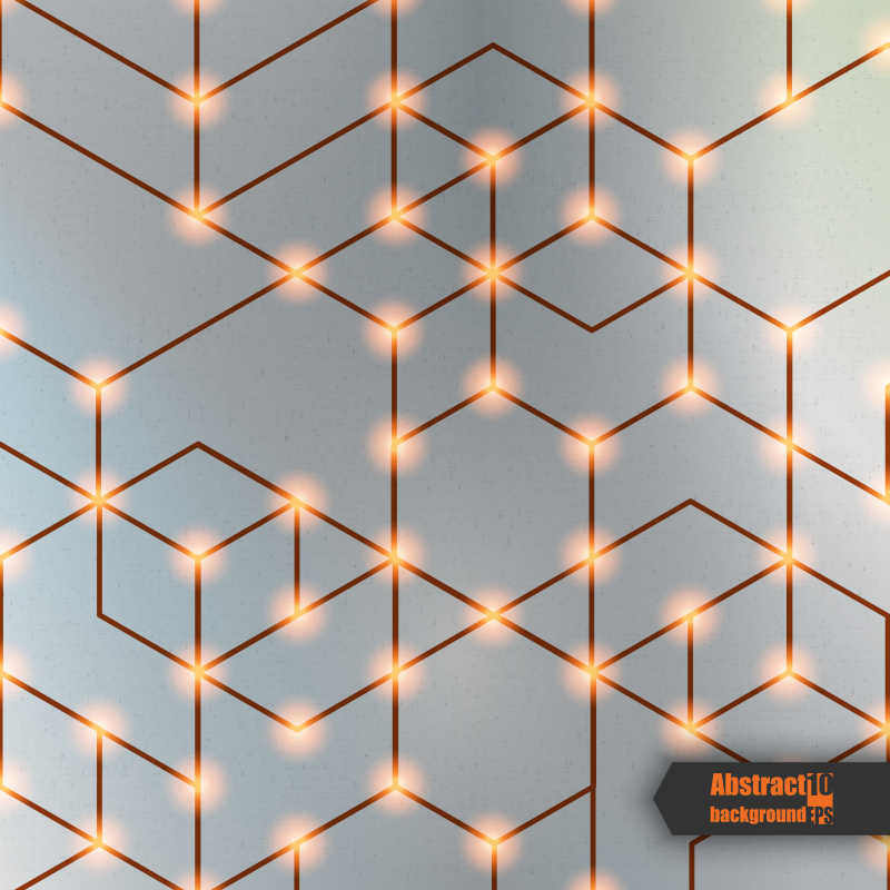 发光线框组成的抽象矢量背景