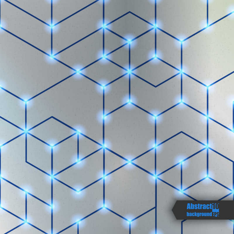 抽象的发光线框矢量背景