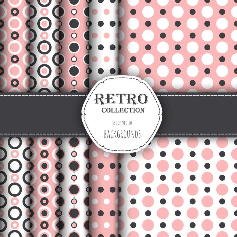 矢量波点元素无缝图案背景