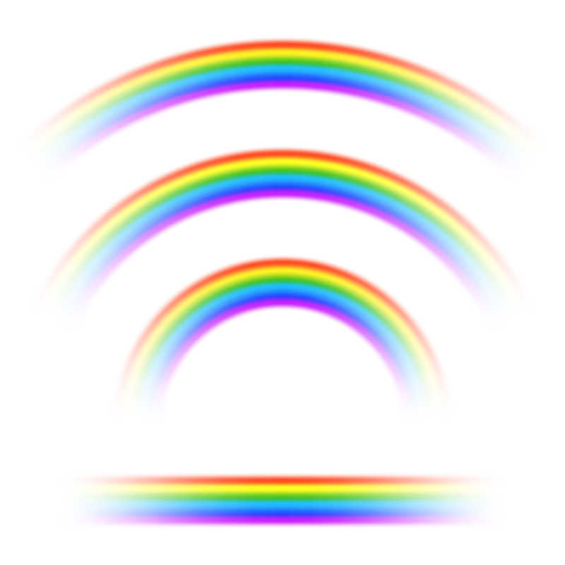 白色背景上的矢量彩虹元素