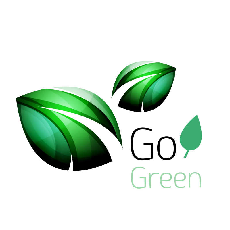 矢量的树叶形状图标模板