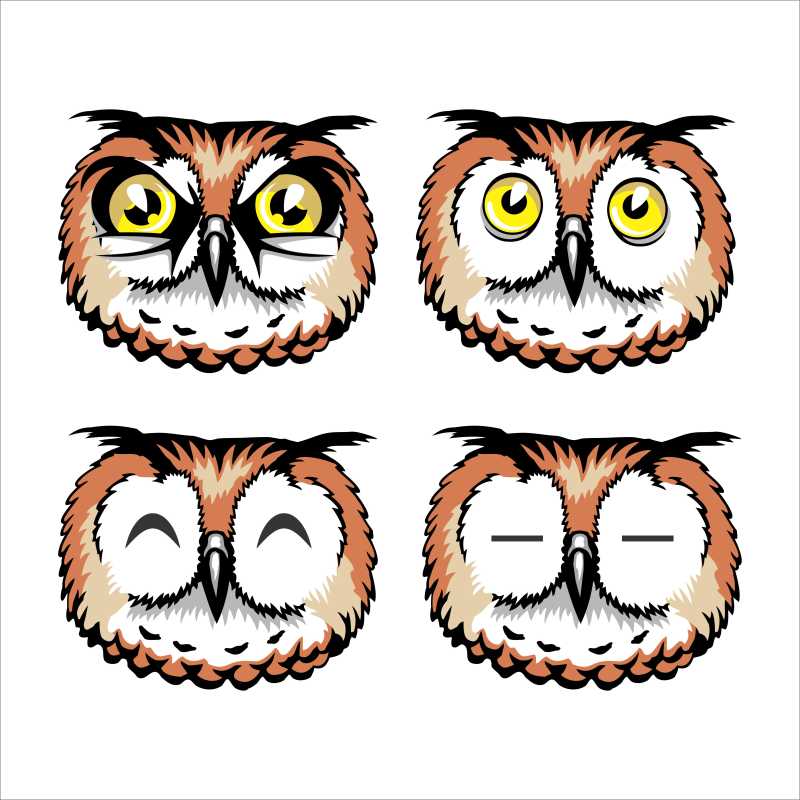 矢量的卡通猫头鹰