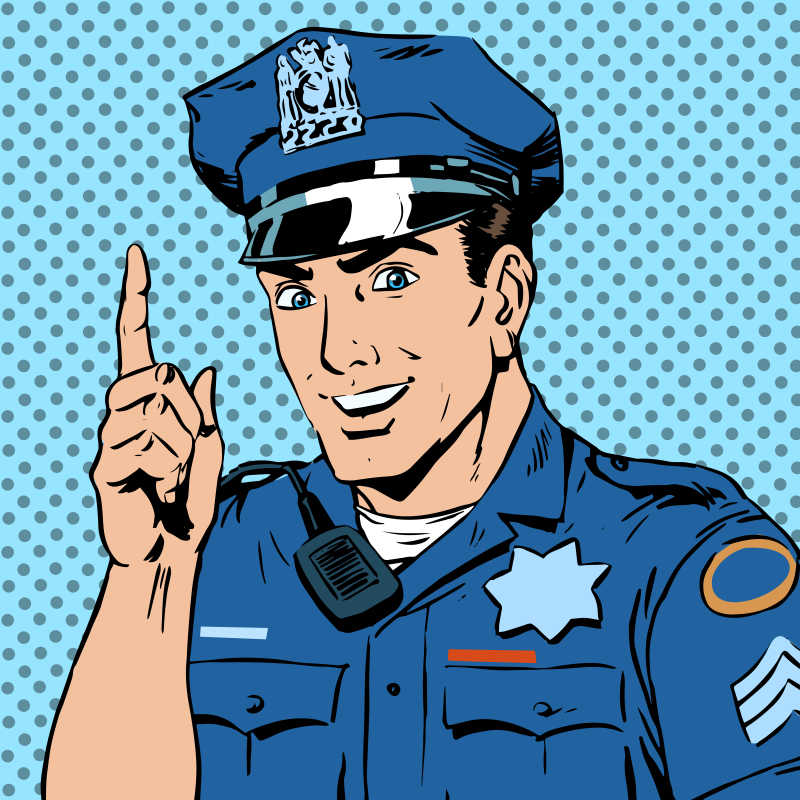 一名警官美式漫画风格适量插图插图