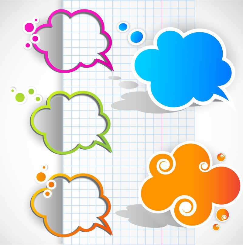 不同的语音对话泡泡矢量设计元素