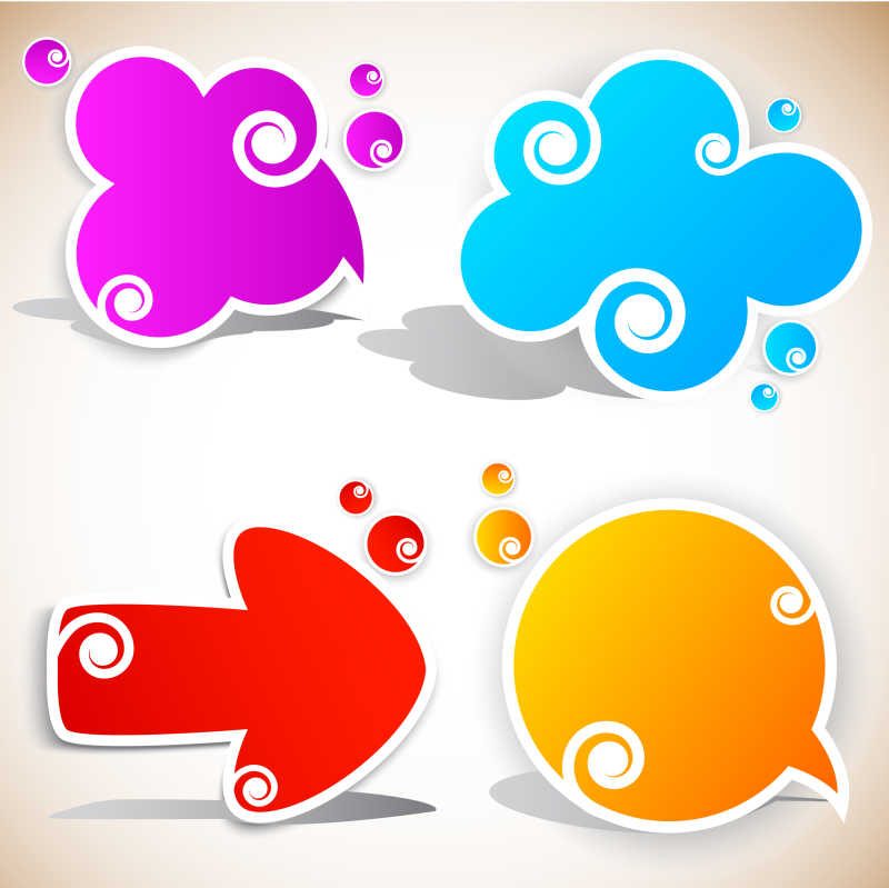 彩色的气泡和箭头矢量设计元素