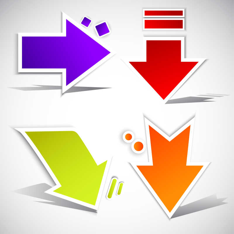 彩色纸箭头矢量设计元素