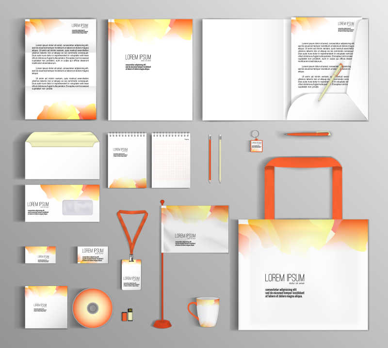 多色彩点创意企业视觉宣传手册矢量模板
