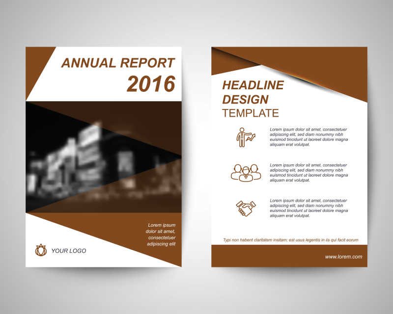 棕色和黑色城市背景布局抽象传单矢量模板