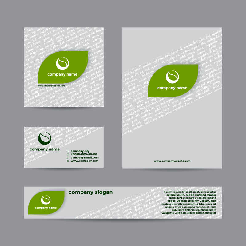 矢量抽象灰色企业品牌视觉设计模板