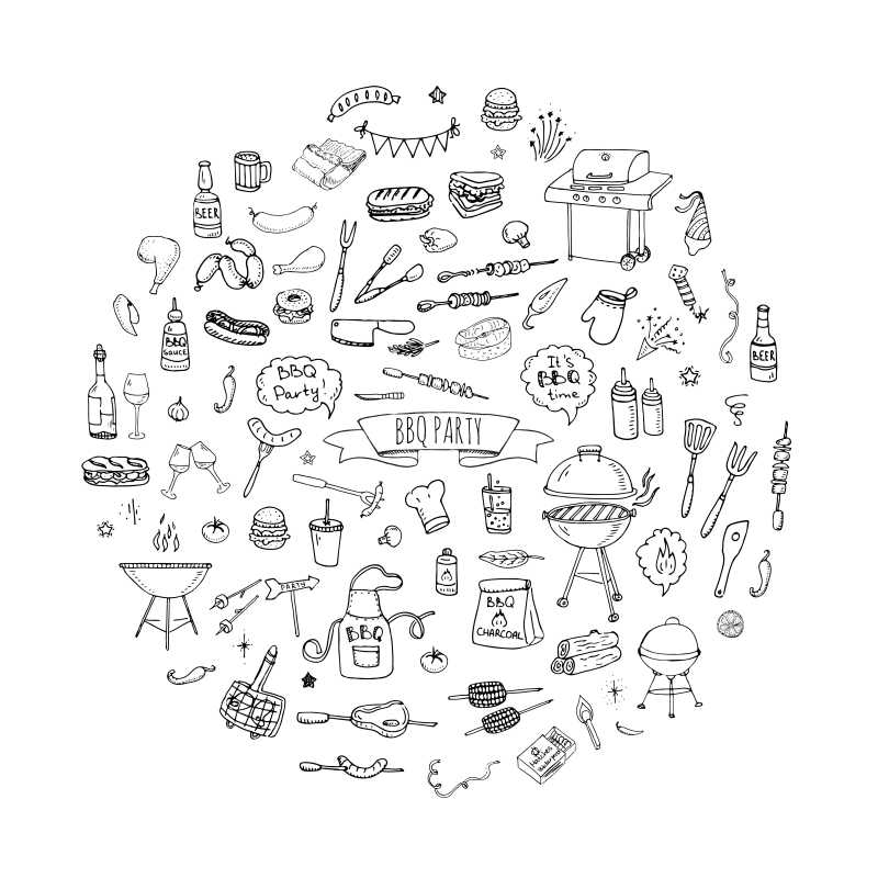 手绘涂鸦风格的矢量商标