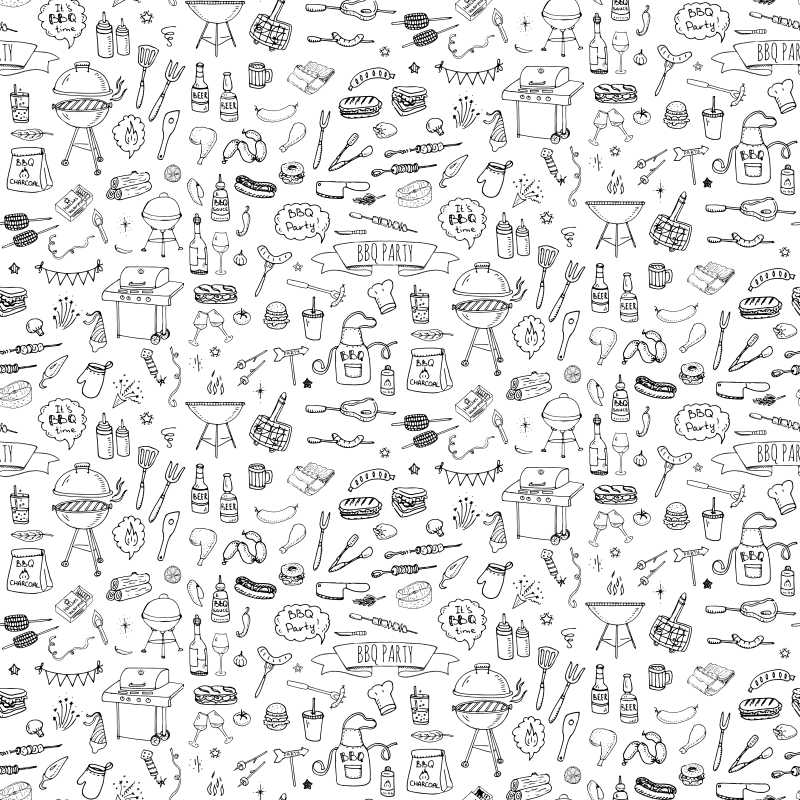 烧烤聚会主题矢量商标