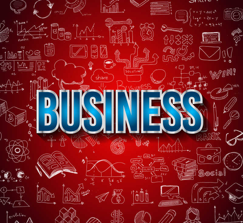 矢量涂鸦设计风格的商业概念