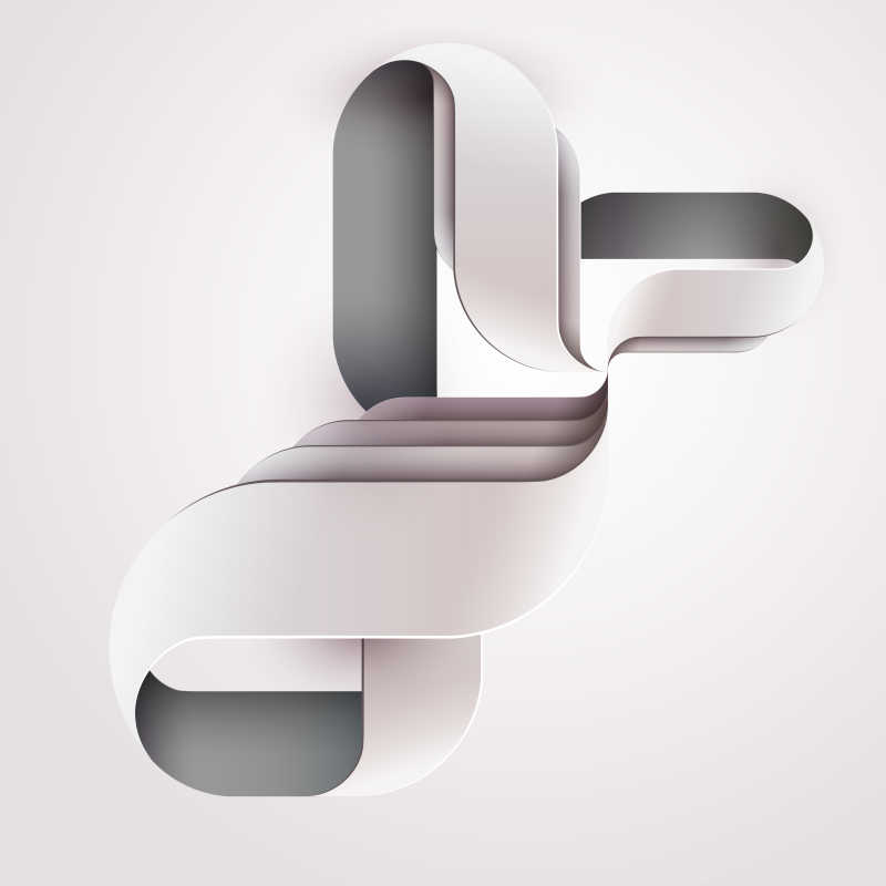 矢量抽象纸条循环缠绕设计背景