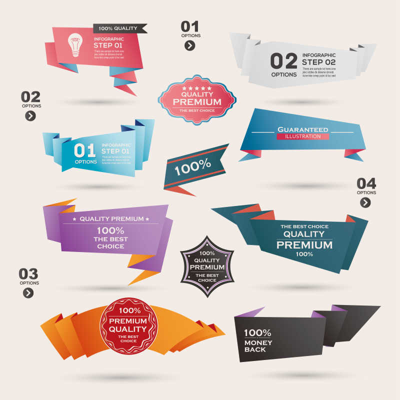 一套复古带和标签集