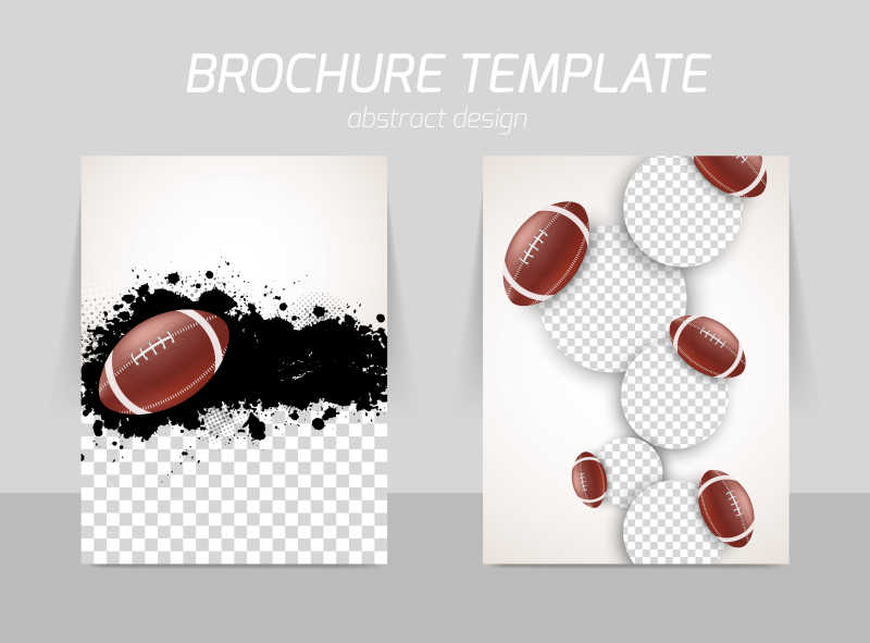 矢量商业宣传橄榄球元素的创意设计模板