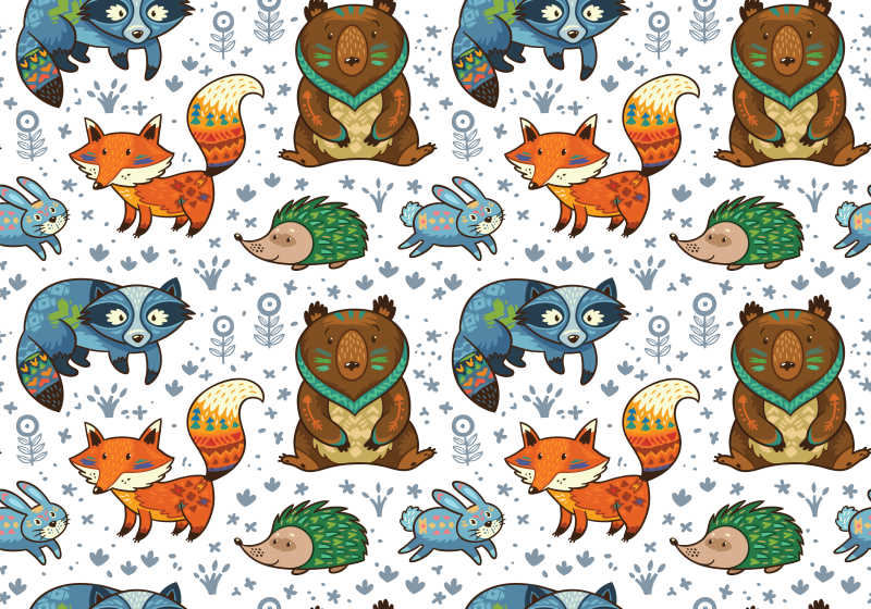 矢量卡通小动物插画