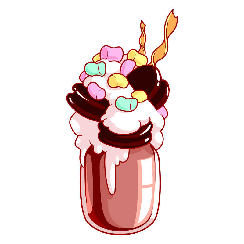 奶昔配饼干矢量插图