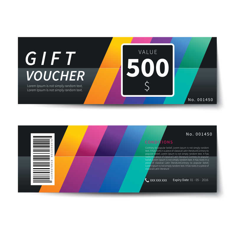 矢量礼品券折扣模板设计