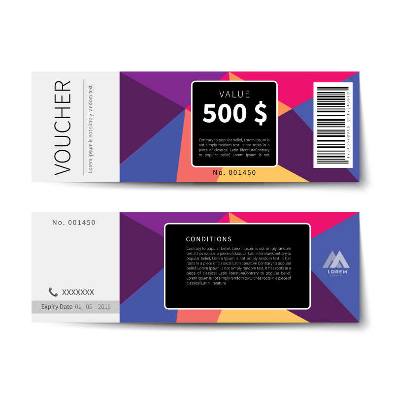 优惠券矢量设计模板