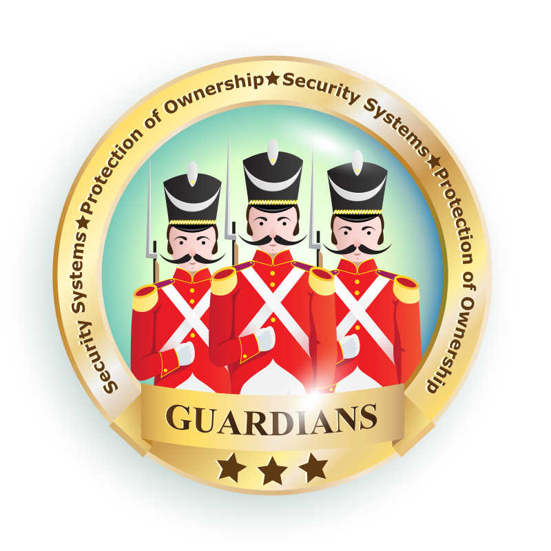 矢量英国警卫的卡通徽章