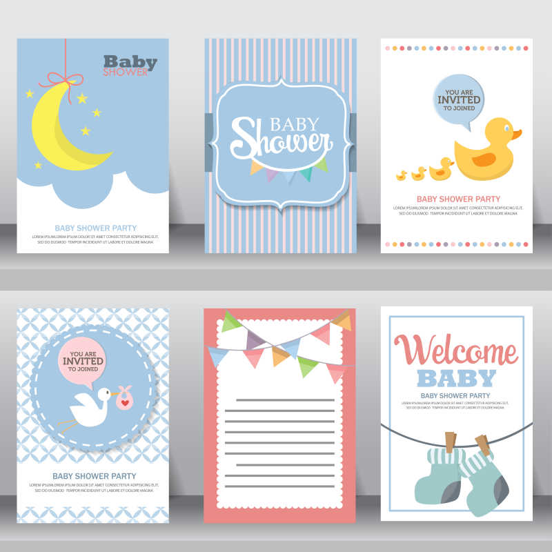 矢量可爱宝贝邀请卡设计