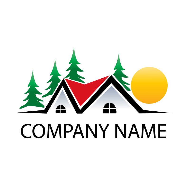 矢量房子标志设计模板