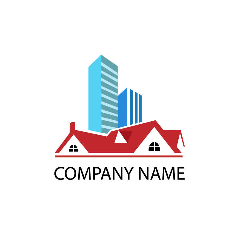 矢量房子住宅标志设计模板