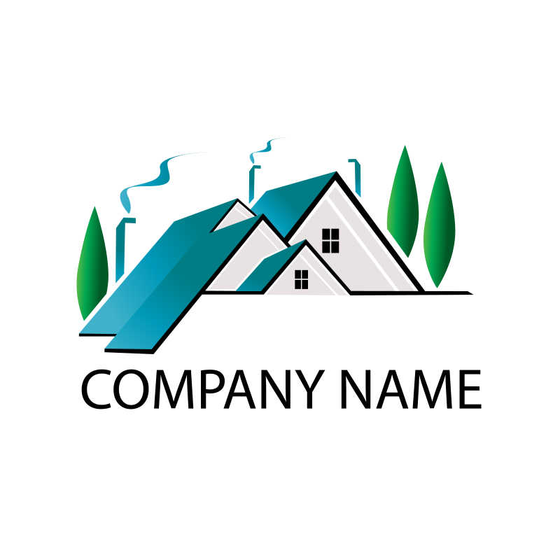 矢量房子住宅标志模板