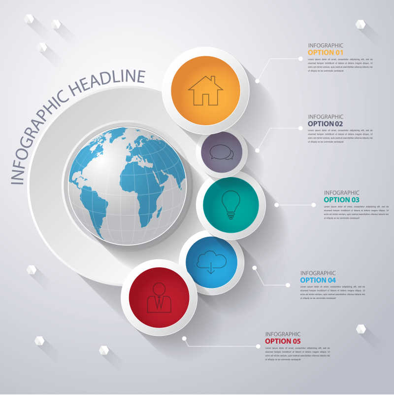 矢量圆形信息图表模板