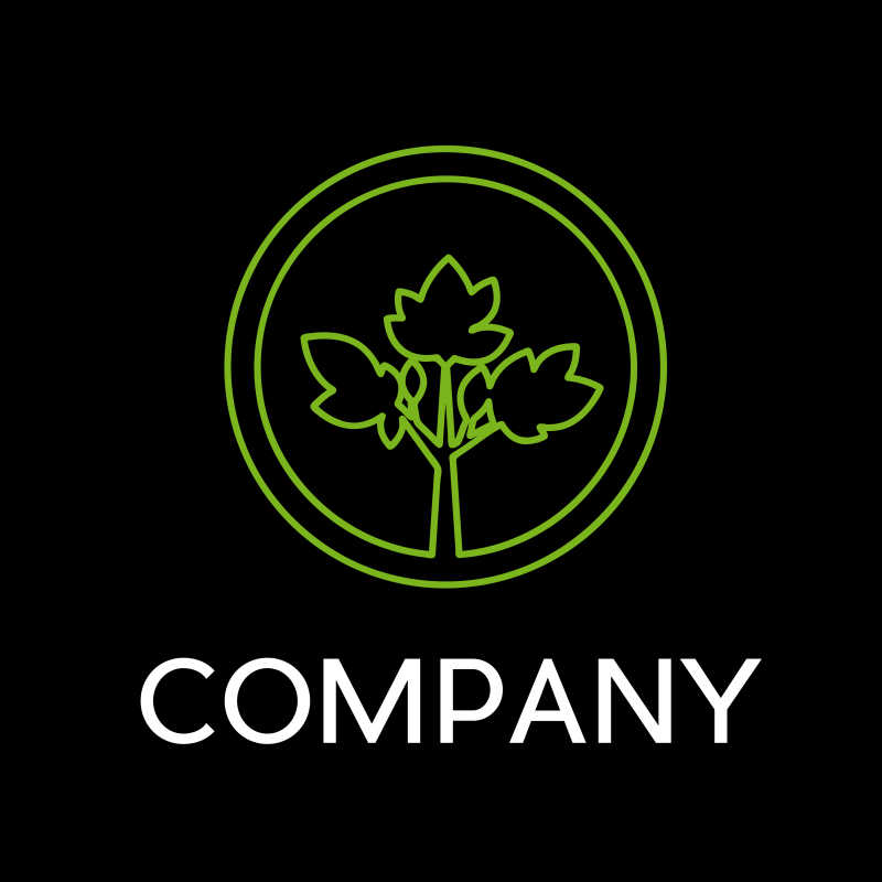 矢量的绿色树木轮廓商标