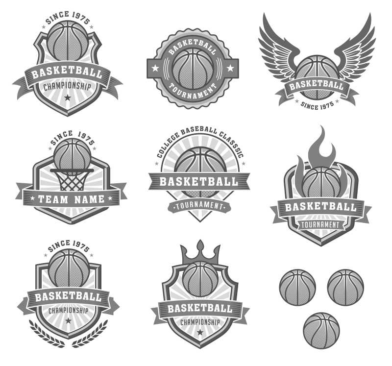 八种矢量篮球标志设计
