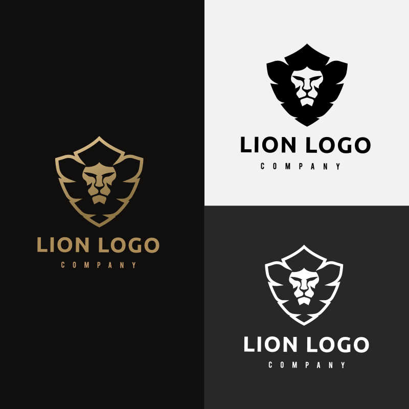 创意狮子图案矢量标志设计
