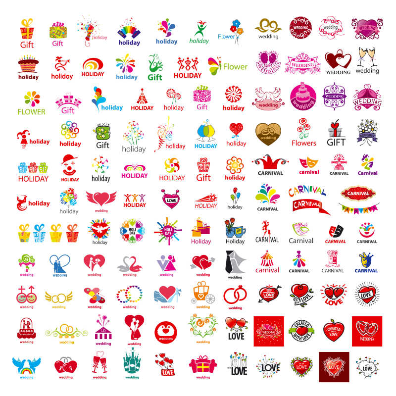 情人节假日主题矢量商标