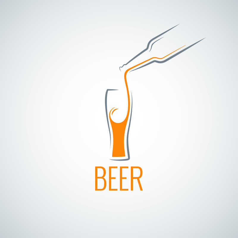 矢量啤酒酒杯标志logo